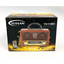 YUEGAN YG114BT FM AM SW 3 Band Vintage Retro Radio Rechargeable With USB SD TF Mp3 Player